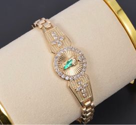 San Judas Tadeo Gold-Tone Bracelet 7.5” – New
