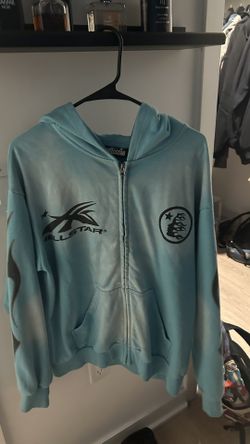 teal hellstar zip up hoodie