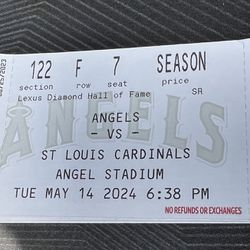 Angels Vs St Louis Cardinals 4 Tickets With Free Parking 