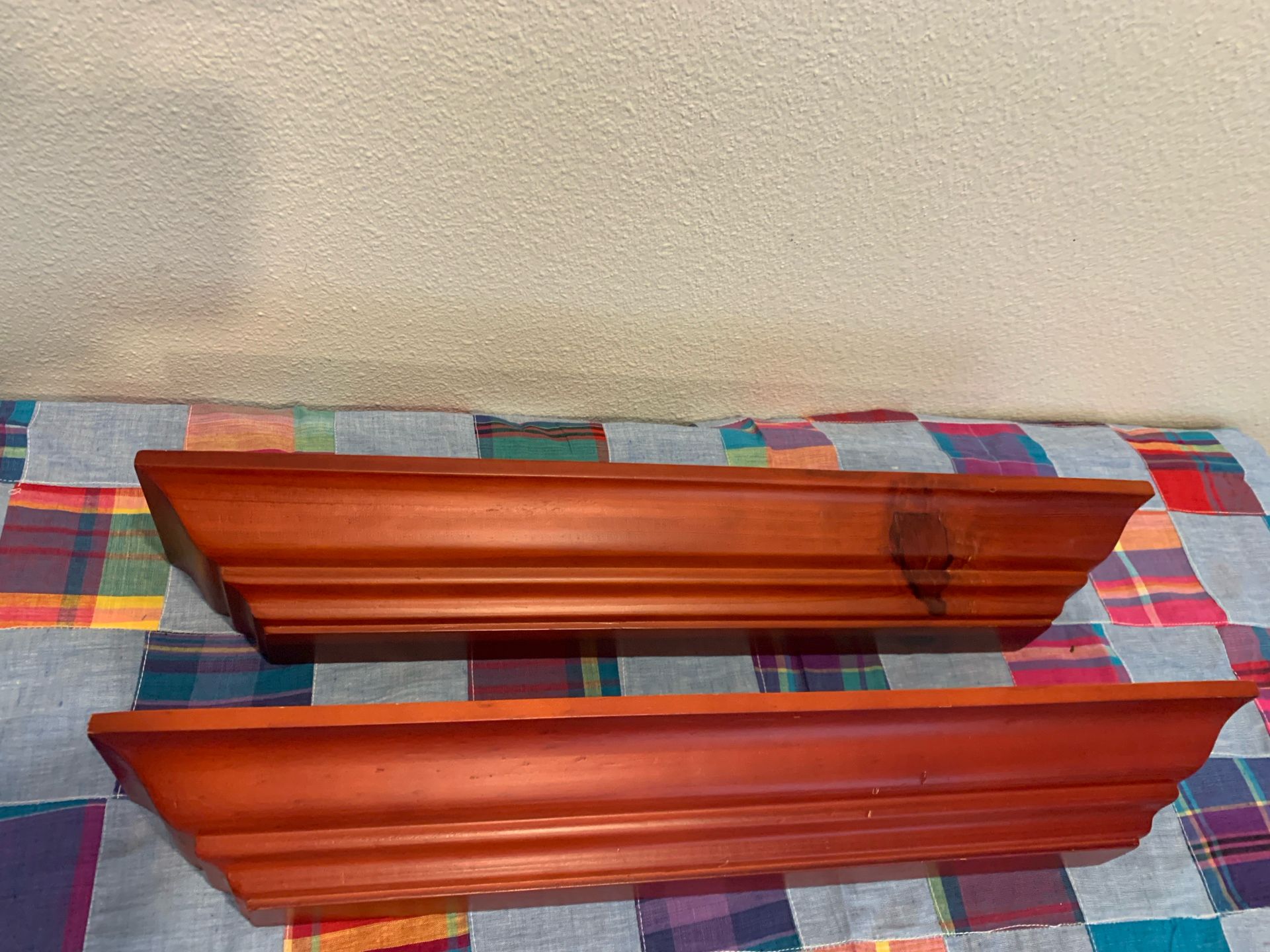 Rare Woods Red Wood Shelf Set of 2 - 20 inches wide - Wall Home Decor - Simi Valley T