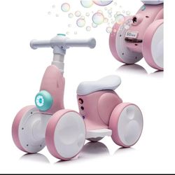 JoyRydz 6V Electric Baby Balance Bike with Bubble Machine,4 in 1 Toddler Balance Bike w/Remote Control for 1 Year Old Boys Girls Kids Bubble Bike Ride