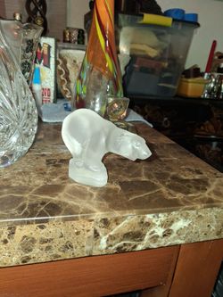 Vintage frosted glass polar bear