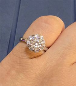 Moissanite Cluster Ring