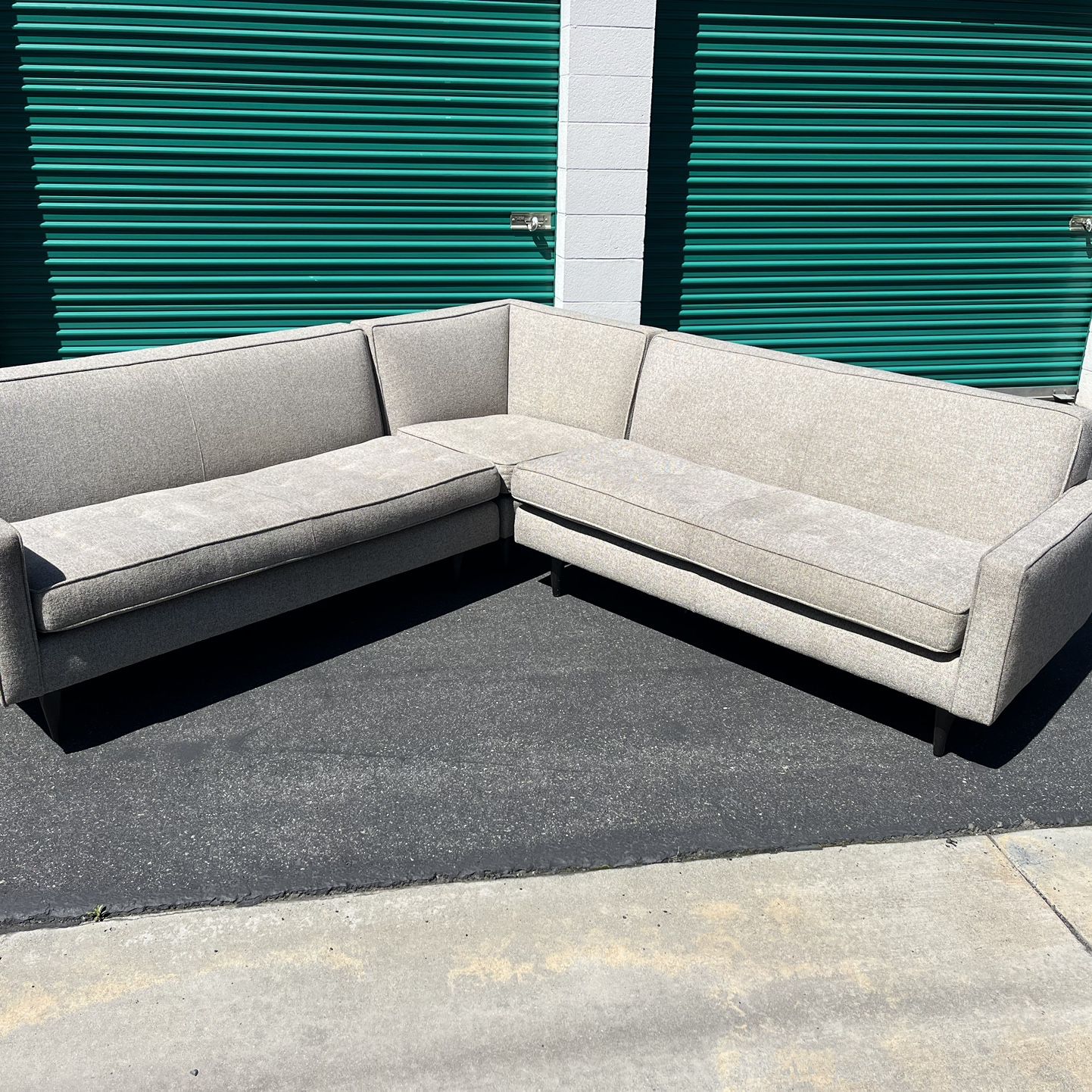 Room And Board Sofa 3 Piece Sectional Gray OBO