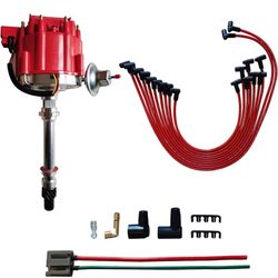 MAS Performance HEI Distributor with Red Cap and Wiring Kit including 65K Coil Compatible with Chevy 305-454 Chevrolet C10 GMC SBC BBC 350-400 4.3L 5.