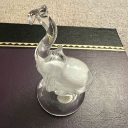 Vintage Hand Cut Lead Crystal Elephant Figurine, Made By EWA (Poland)