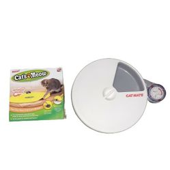 CAT MATE 50 AUTOMATIC FEEDER & CAT'S MEOW MOTORIZED CAT TOY 