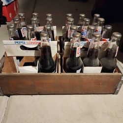  Vintage Pepsi Bottles w/ Box