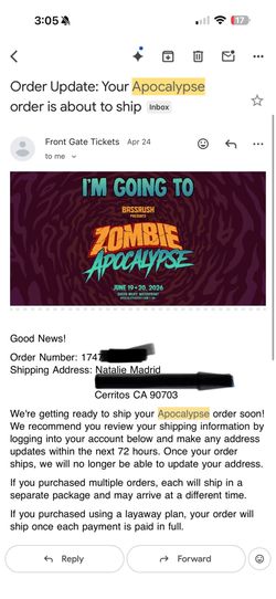 Apocalypse Friday GA portion