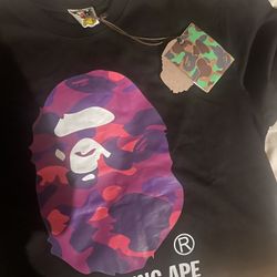 Bape Shirt (Large, Black And Purple) 