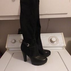 New Guess Thigh High Swede/ Leather Size 7 Boots