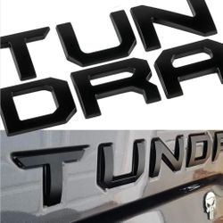 Tailgate Insert Letters Compatible with Tundra 2022 2023 2024 2025 3D Emblems with Strong 3-m Adhesive Matte Black