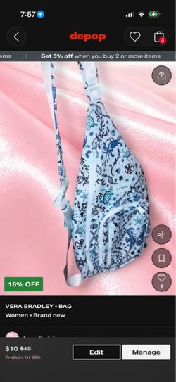 Vera Bradley Sling Bag Ocean Print