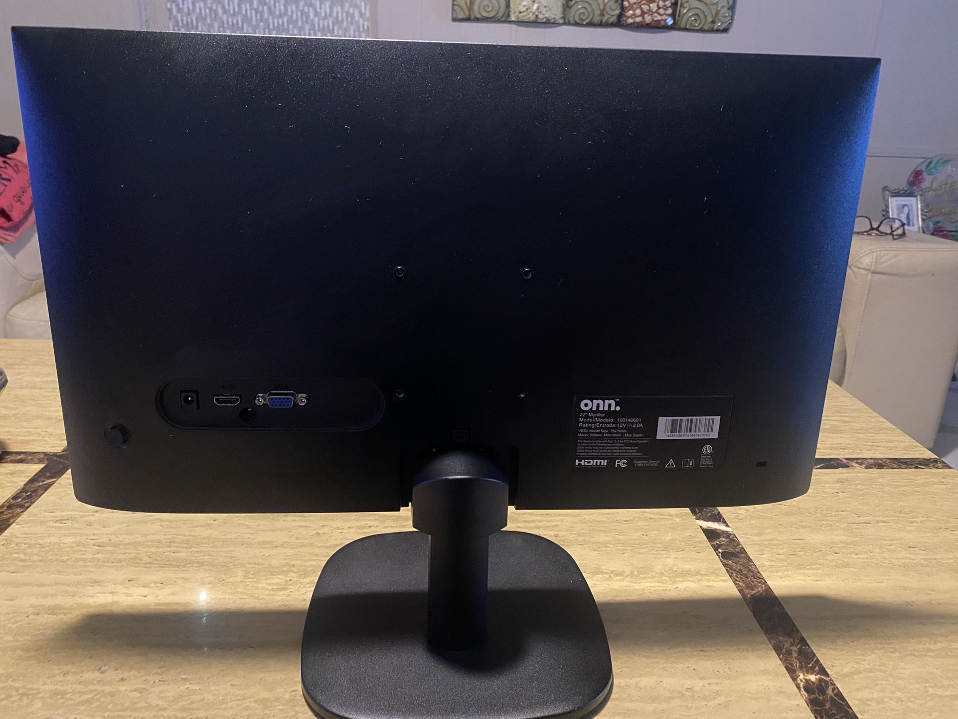 onn 22 FHD (1920 x 1080p) 60hz Office Monitor with 4.8 ft power cord