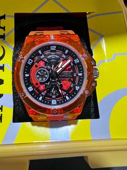 Invicta Chronograph Watch Orange Translucent Case