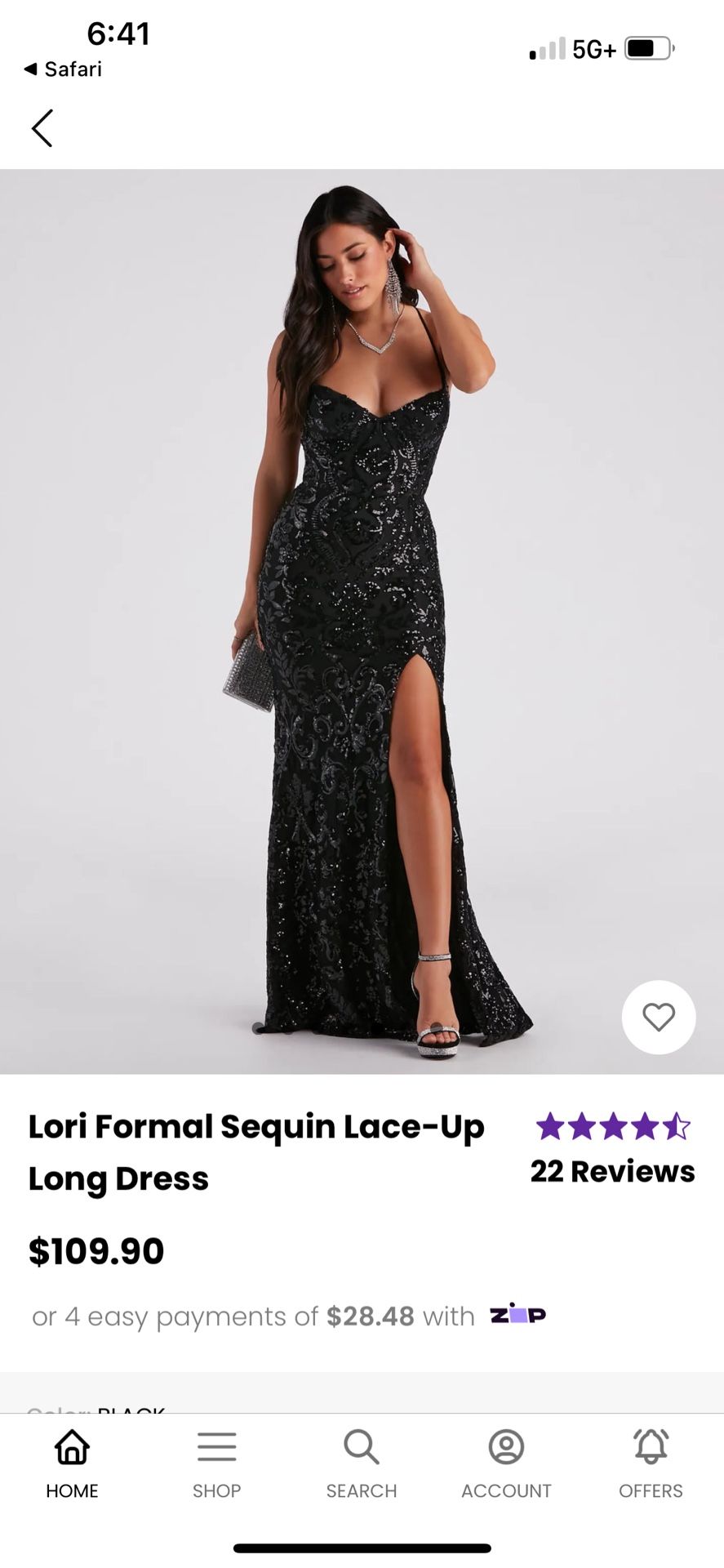 Black Sequence Strapless Dress