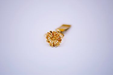 14K gold nugget style flower ring