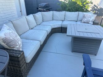 Curved Wicker Outdoor Patio Sectional