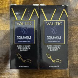 Valitic Strong Nail Glue and Strengthener for Acrylic and Press On Nails 2 PACK