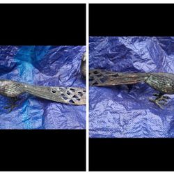 2 Vintage Brass Peacocks 