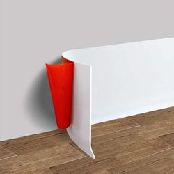 4077: New Vinyl Wall Base Baseboard Molding Trim 4" Flexible Self Adhesive Rubber Wall Base Moulding Trim Peel and Stick Design, 4 Inch x 100 Feet, Wh