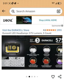 Duracell LED Headlamps 575 Lumens