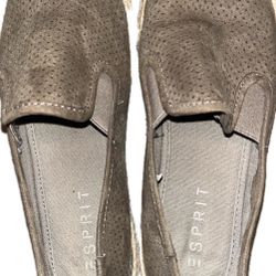 Esprit Slip-on Espadrille Flats Women's Shoes taupe Size 8.0 elastic comfort