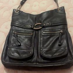 Anne Klein Purse, Black, Leather. 