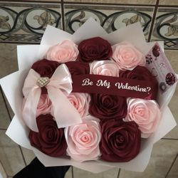 Pink n red rose bouquet