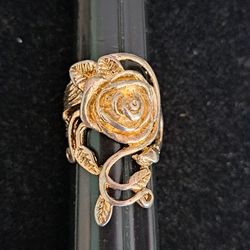 Sterling Silver Rose On The Vine Ring, Size 7