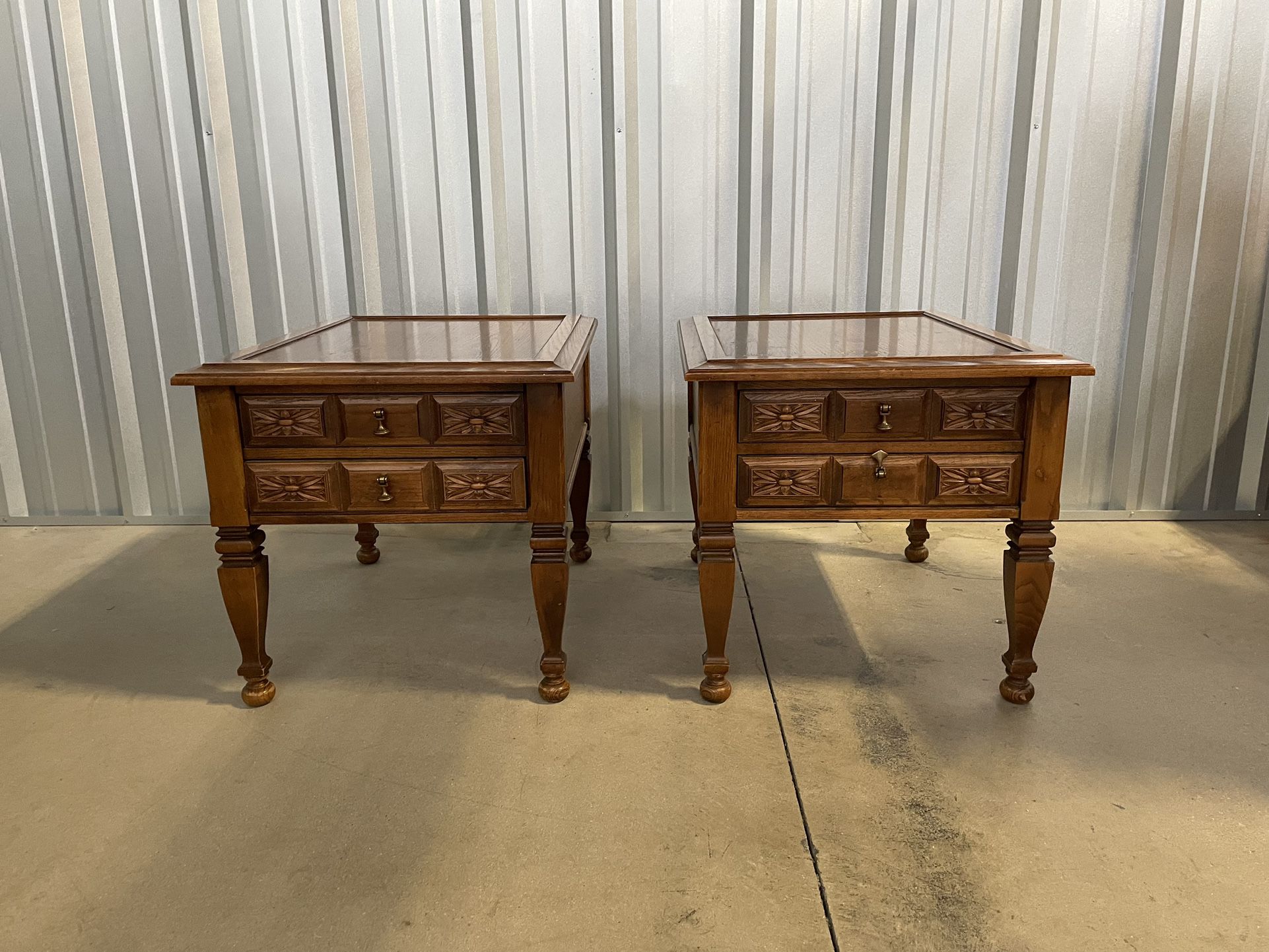 Twin Wooden End Tables