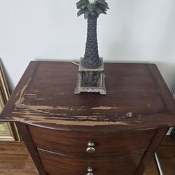 Queen Sleigh Bed and Nightstand 