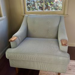 Vintage MCM Teak Feature Chair New Upholstery 