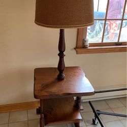 Vintage Lamp  On End Table