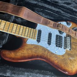 Custom Johnathan Strat Electric Guitar Flame Maple burl 