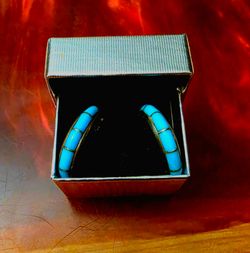 Vintage Navajo sterling silver turquoise earrings