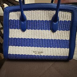 Kate Spade Royal Blue And Silver Handbag