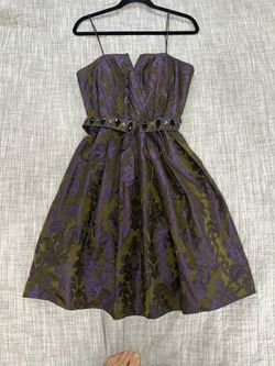 CHETTA B Purple Green Dress Size 8