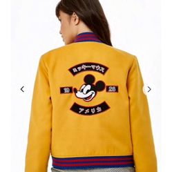 Forever 21 x Mickey Mouse  Varsity Bomber Jacket 