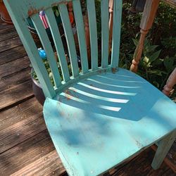 Very Sturdy, Heavy chair. Blue, Not Sure Antique But Nice