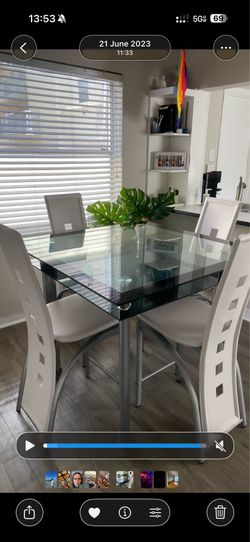 Square glass table