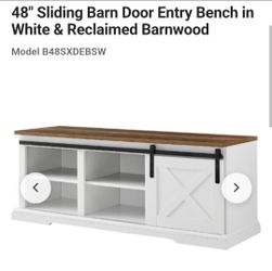Walker Edison Abbey Farmhouse sliding x door entry bench