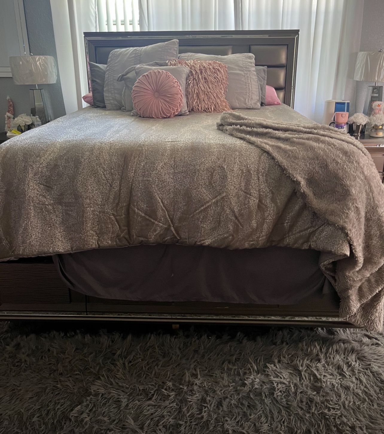 King Size Sparkly Storage Bed