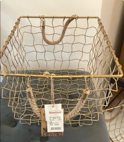Decorative storage basket set of