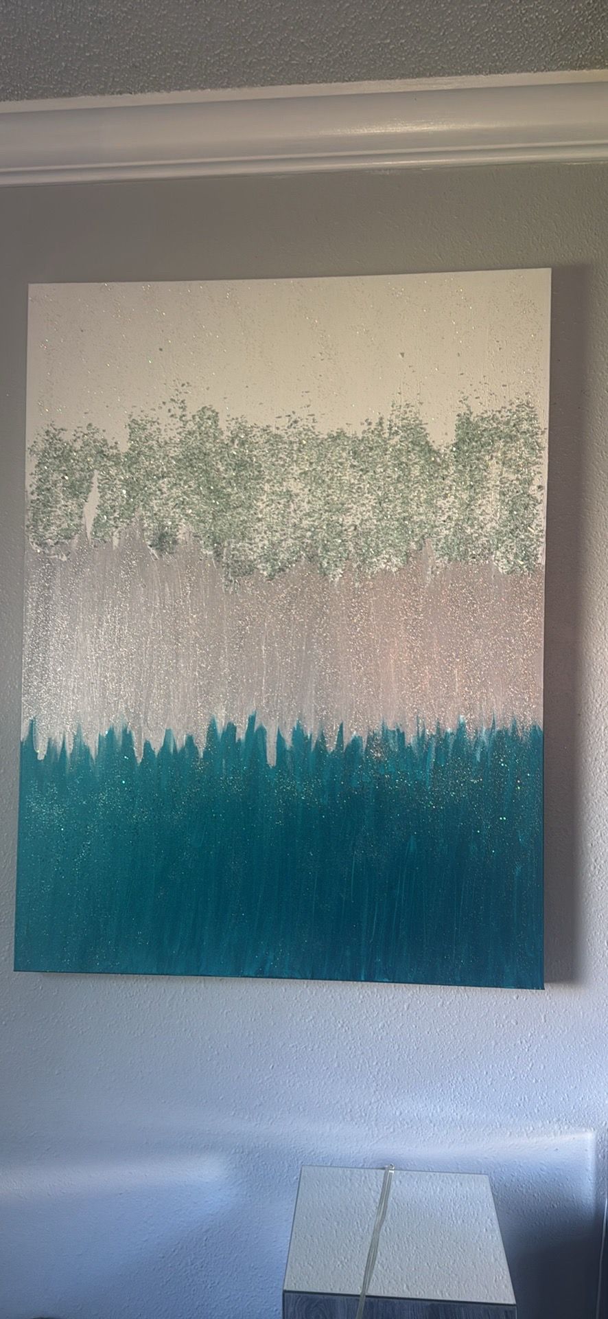 Teal & Silver Abstract Canvas Set of 2