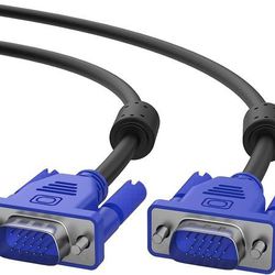 VGA to VGA Cable 6 feet, 15 pin 1080P Full HD Male to Male Monitor Cable for Computer PC Laptops TV Projectors

