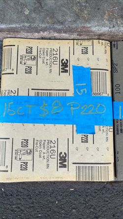 3M 216U P220 Sandpaper Sheets 15-Count