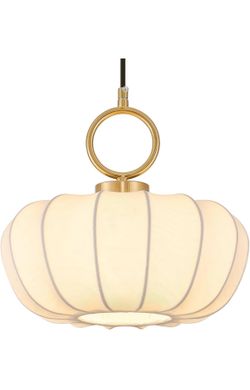New in box beige cream chandelier silk light fixture lamp vintage