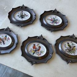 1920 Schwarzenhammer Bavaria Paintings On Porcelain Pewter Wall Hanging 