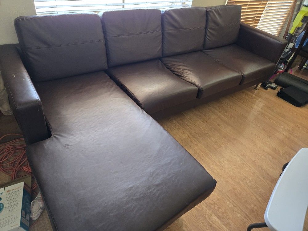 Brown Leather Couch